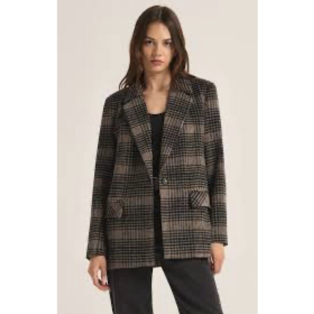 Z Supply Kingston Relaxed Plaid Blazer Size Medium